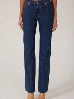 SAME Denim - Mid-Rise Straight Leg Jeans in Deep Indigo